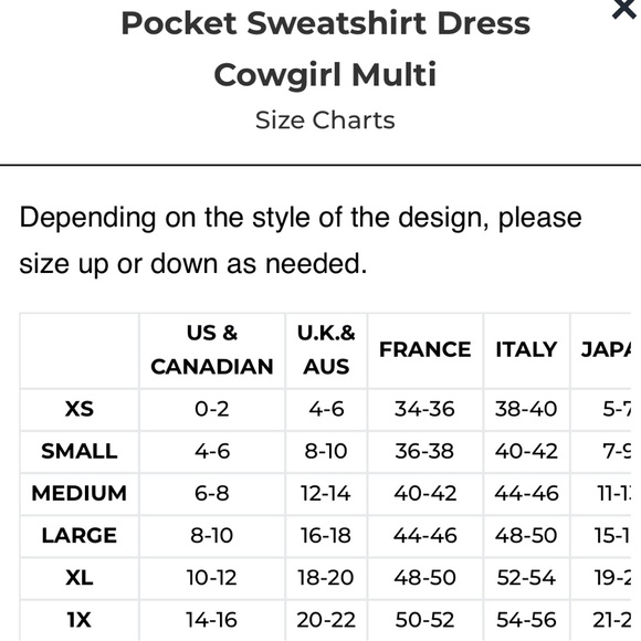 ROCK ‘N KARMA Pocket Sweatshirt Dress - Cowgirl Print Size L - Picture 9 of 13